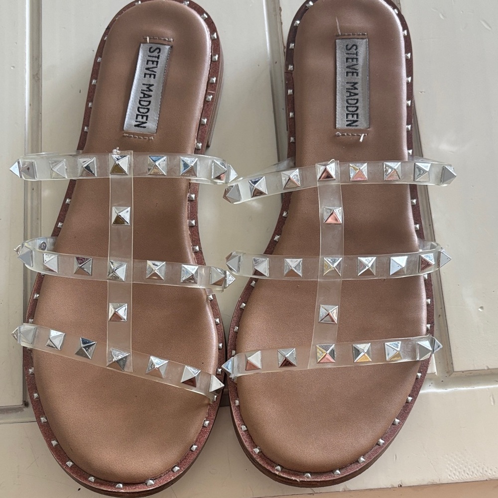 Steve Madden Women's Sandals - Brown and Silver
